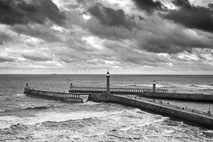 Stormy Skies at Whitby, monochrome