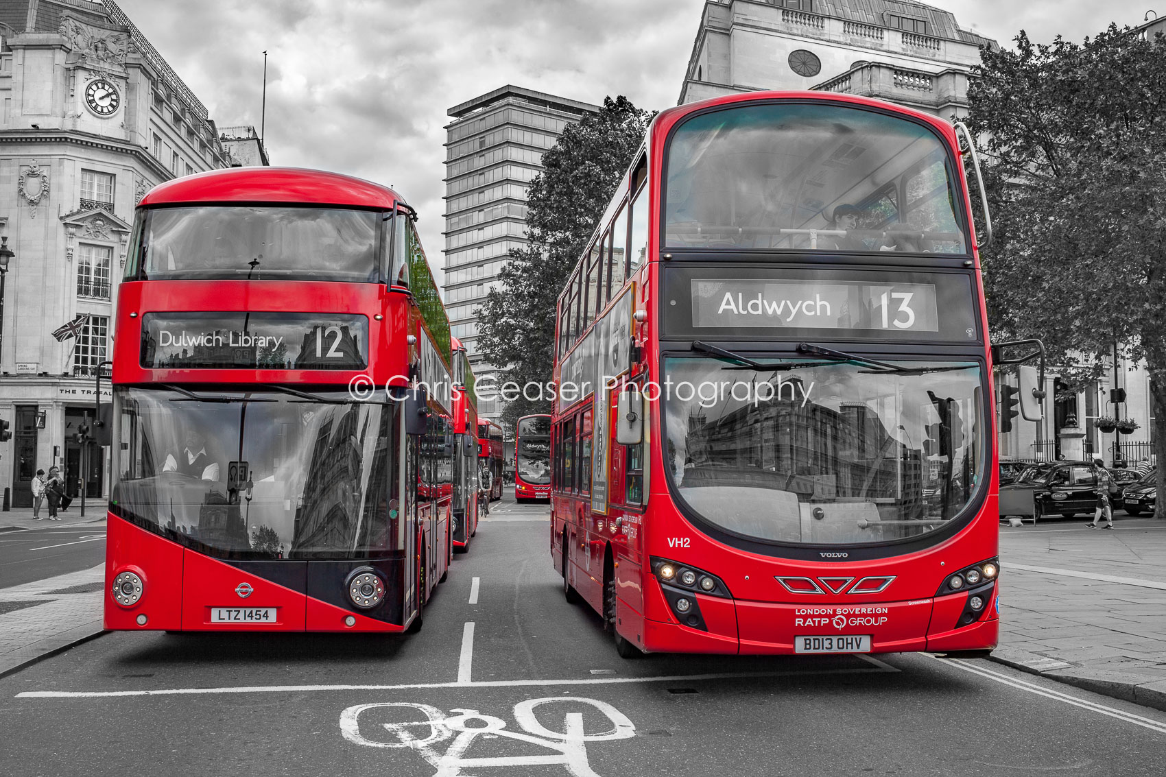 12 & 13 Red Buses, London